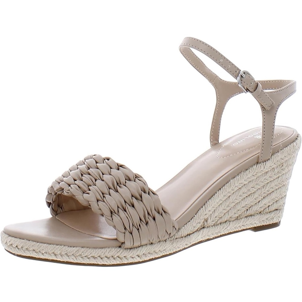 Bandolino Neutral Tan Braided Front Espadrille Wedge Sandals
